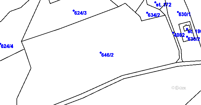 Parcela st. 646/2 v KÚ Morávka, Katastrální mapa