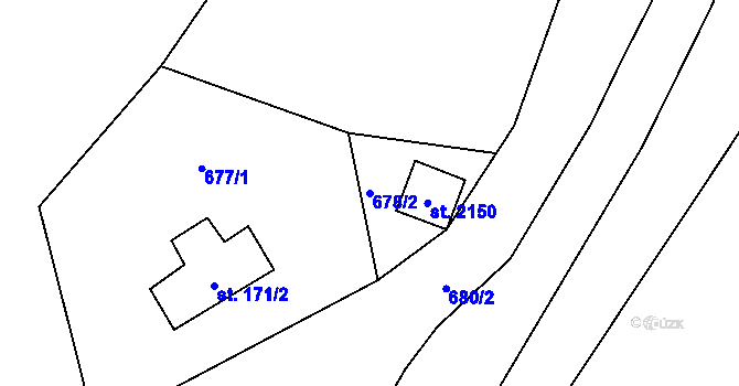 Parcela st. 678/2 v KÚ Morávka, Katastrální mapa
