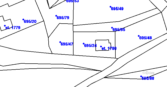 Parcela st. 695/24 v KÚ Morávka, Katastrální mapa