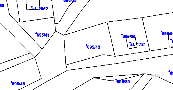 Parcela st. 695/42 v KÚ Morávka, Katastrální mapa