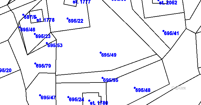 Parcela st. 695/49 v KÚ Morávka, Katastrální mapa