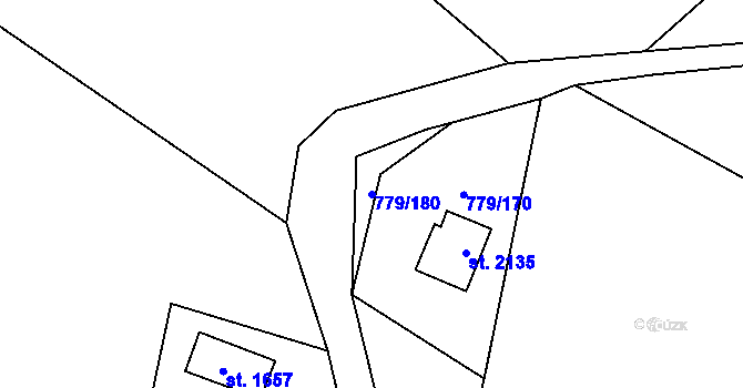 Parcela st. 779/180 v KÚ Morávka, Katastrální mapa
