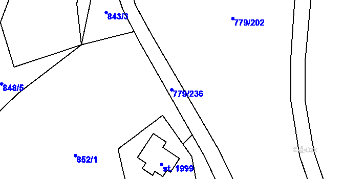 Parcela st. 779/236 v KÚ Morávka, Katastrální mapa