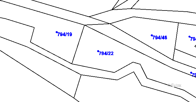 Parcela st. 794/22 v KÚ Morávka, Katastrální mapa
