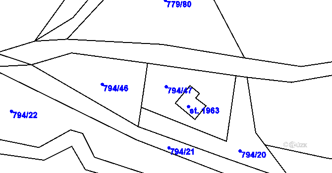 Parcela st. 794/47 v KÚ Morávka, Katastrální mapa