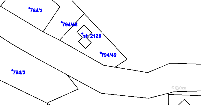 Parcela st. 794/49 v KÚ Morávka, Katastrální mapa