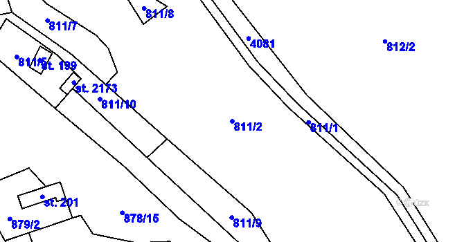 Parcela st. 811/2 v KÚ Morávka, Katastrální mapa