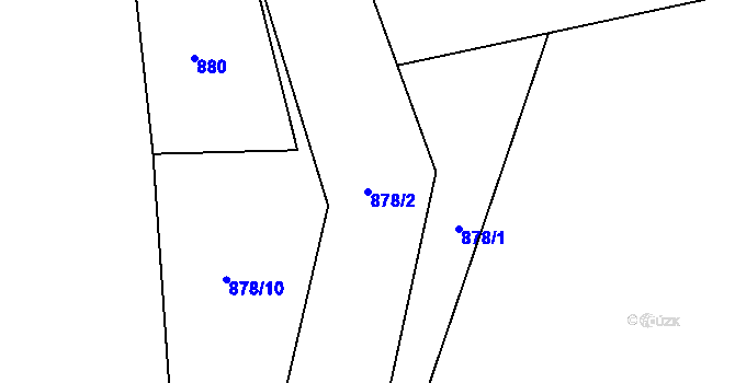 Parcela st. 878/2 v KÚ Morávka, Katastrální mapa