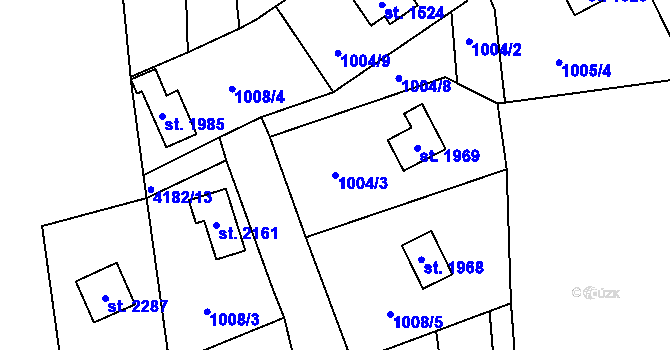 Parcela st. 1004/3 v KÚ Morávka, Katastrální mapa