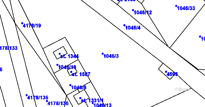 Parcela st. 1046/3 v KÚ Morávka, Katastrální mapa