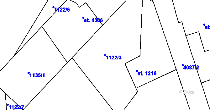 Parcela st. 1122/3 v KÚ Morávka, Katastrální mapa
