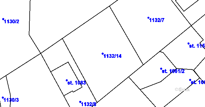 Parcela st. 1132/14 v KÚ Morávka, Katastrální mapa