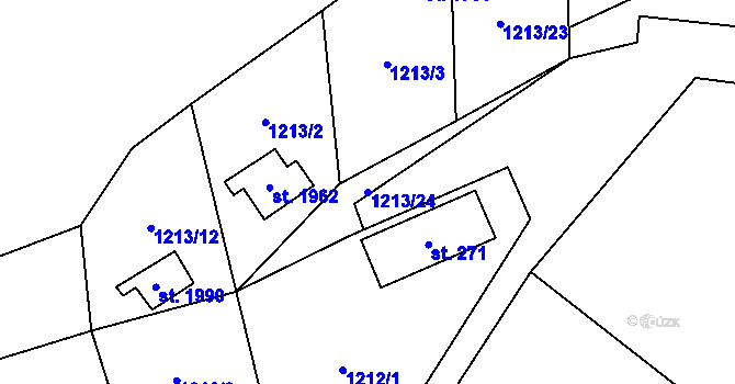 Parcela st. 1213/24 v KÚ Morávka, Katastrální mapa
