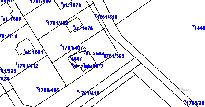 Parcela st. 1761/395 v KÚ Morávka, Katastrální mapa