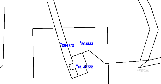 Parcela st. 2046/3 v KÚ Morávka, Katastrální mapa