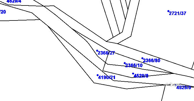 Parcela st. 2366/27 v KÚ Morávka, Katastrální mapa