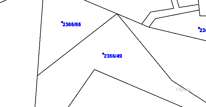 Parcela st. 2366/49 v KÚ Morávka, Katastrální mapa