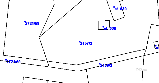 Parcela st. 2457/2 v KÚ Morávka, Katastrální mapa