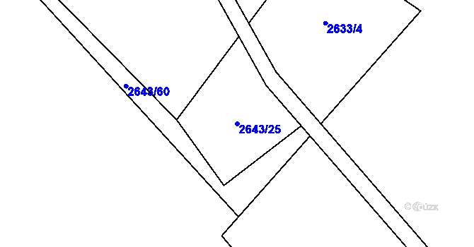 Parcela st. 2643/25 v KÚ Morávka, Katastrální mapa
