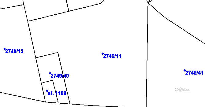 Parcela st. 2749/11 v KÚ Morávka, Katastrální mapa
