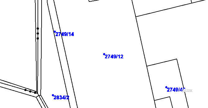 Parcela st. 2749/12 v KÚ Morávka, Katastrální mapa