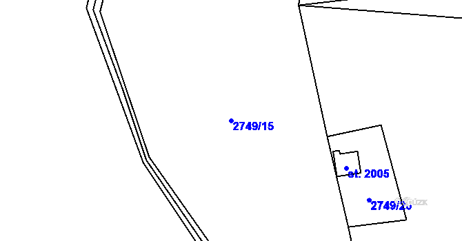 Parcela st. 2749/15 v KÚ Morávka, Katastrální mapa
