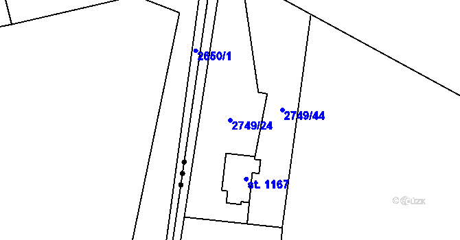 Parcela st. 2749/24 v KÚ Morávka, Katastrální mapa
