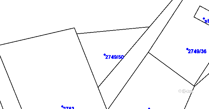 Parcela st. 2749/50 v KÚ Morávka, Katastrální mapa