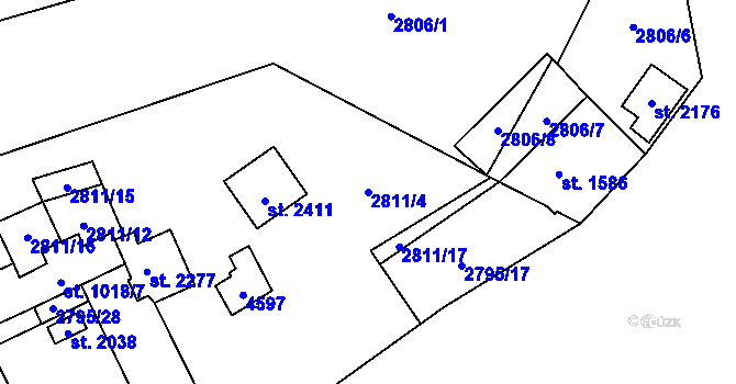 Parcela st. 2811/4 v KÚ Morávka, Katastrální mapa
