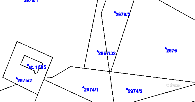 Parcela st. 2967/32 v KÚ Morávka, Katastrální mapa