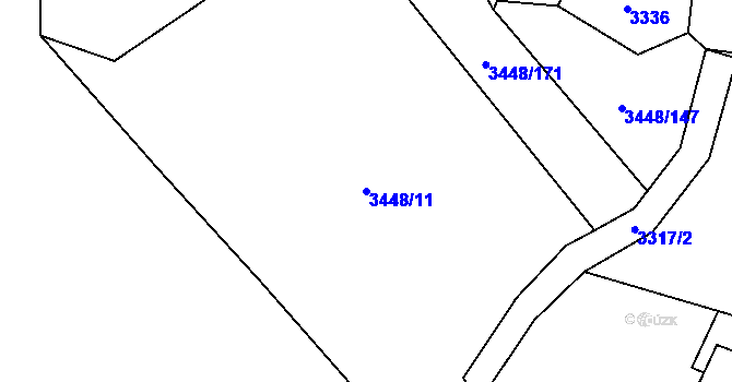 Parcela st. 3448/11 v KÚ Morávka, Katastrální mapa