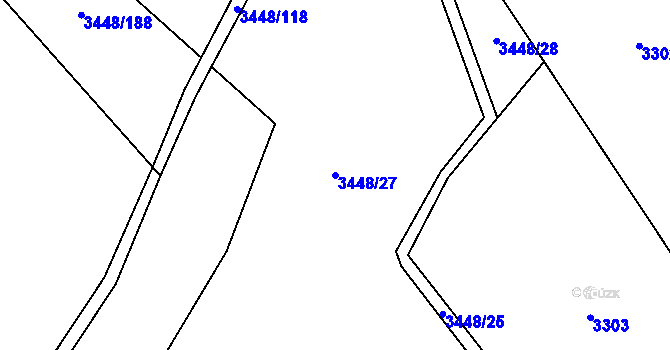 Parcela st. 3448/27 v KÚ Morávka, Katastrální mapa