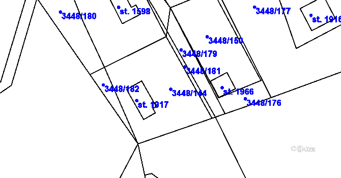 Parcela st. 3448/144 v KÚ Morávka, Katastrální mapa