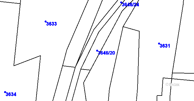 Parcela st. 3646/20 v KÚ Morávka, Katastrální mapa
