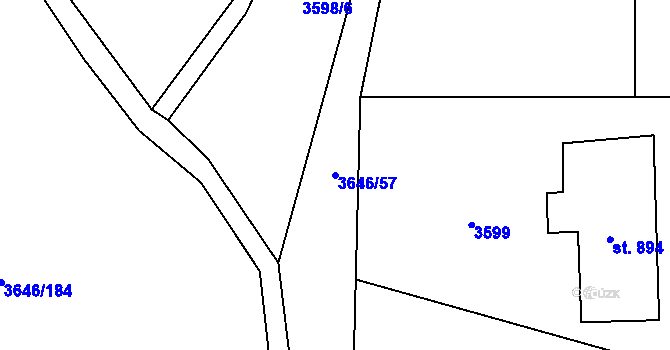 Parcela st. 3646/57 v KÚ Morávka, Katastrální mapa