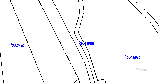 Parcela st. 3646/68 v KÚ Morávka, Katastrální mapa