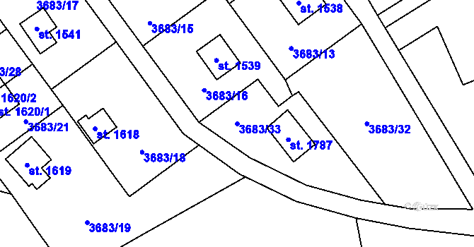 Parcela st. 3683/33 v KÚ Morávka, Katastrální mapa