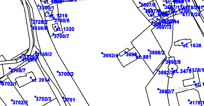 Parcela st. 3692/4 v KÚ Morávka, Katastrální mapa