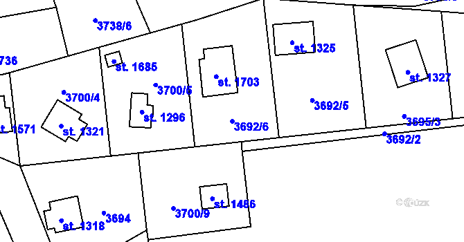 Parcela st. 3692/6 v KÚ Morávka, Katastrální mapa