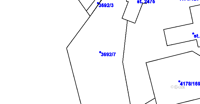 Parcela st. 3692/7 v KÚ Morávka, Katastrální mapa
