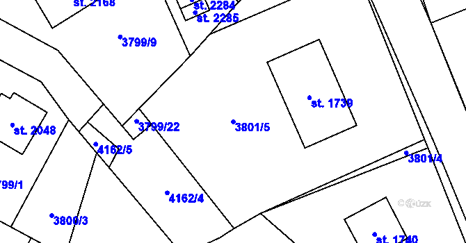 Parcela st. 3801/5 v KÚ Morávka, Katastrální mapa