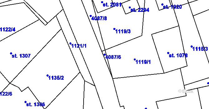 Parcela st. 4087/6 v KÚ Morávka, Katastrální mapa