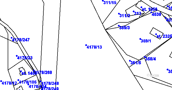 Parcela st. 4178/13 v KÚ Morávka, Katastrální mapa