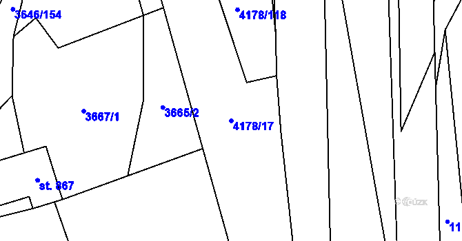 Parcela st. 4178/17 v KÚ Morávka, Katastrální mapa