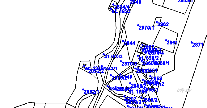 Parcela st. 4178/33 v KÚ Morávka, Katastrální mapa