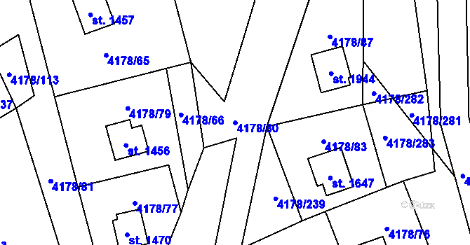 Parcela st. 4178/80 v KÚ Morávka, Katastrální mapa