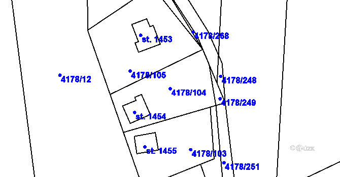 Parcela st. 4178/104 v KÚ Morávka, Katastrální mapa