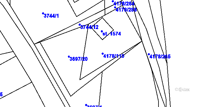 Parcela st. 4178/110 v KÚ Morávka, Katastrální mapa