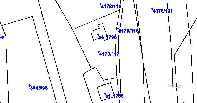 Parcela st. 4178/117 v KÚ Morávka, Katastrální mapa