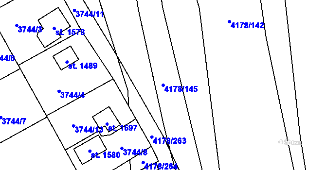 Parcela st. 4178/145 v KÚ Morávka, Katastrální mapa